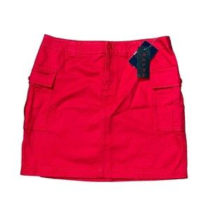 Ralph Lauren Women’s Red Khaki Cargo Pocket Mini Straight Pencil Skirt Size 6